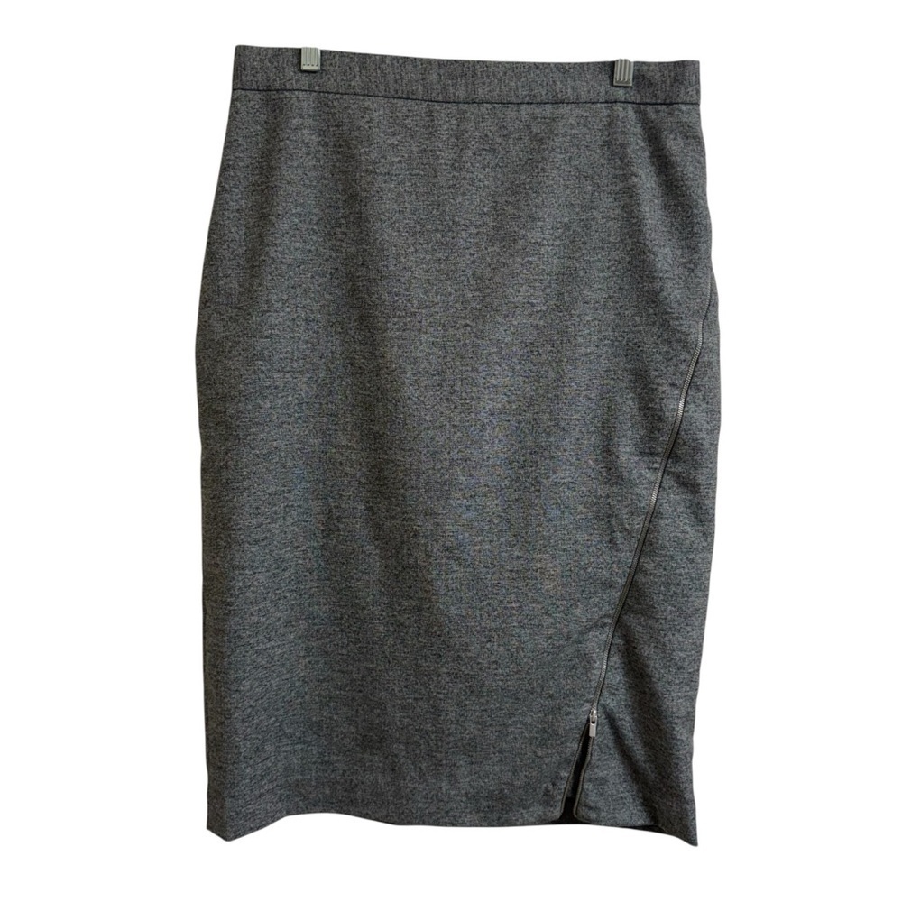 Banana Republic Women's Size 14 Gray Midi Pencil Skirt Lined Zippered Side Slit